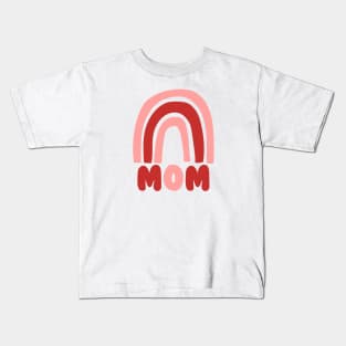 Mom - Red Rainbow Kids T-Shirt